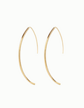 Gold hoop earrings on a white background