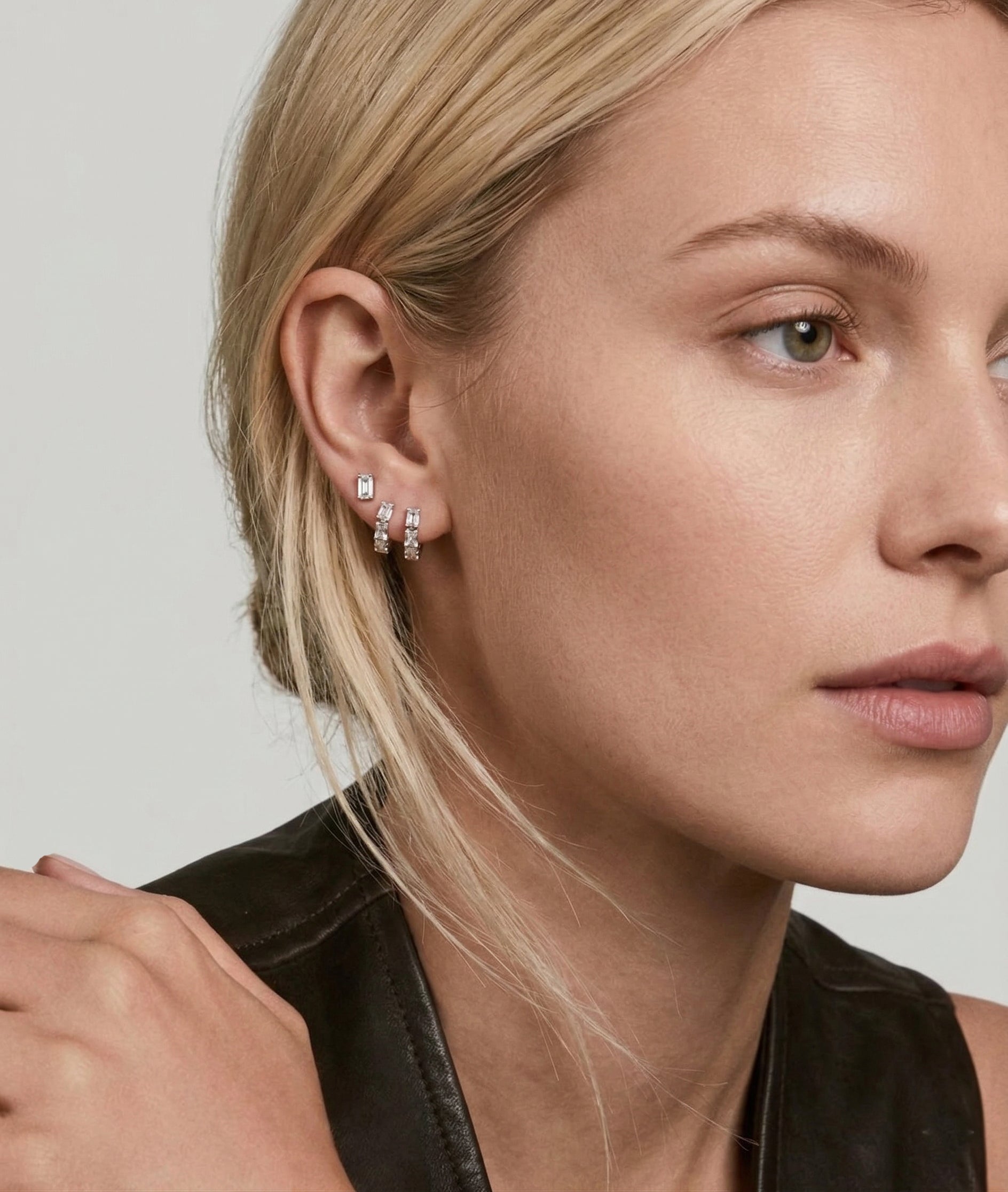 Stone Huggie Earring
