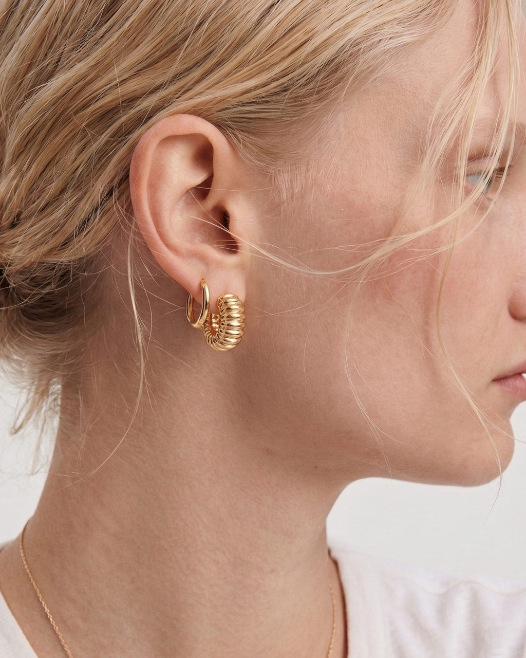 Ridge Hoop Earring