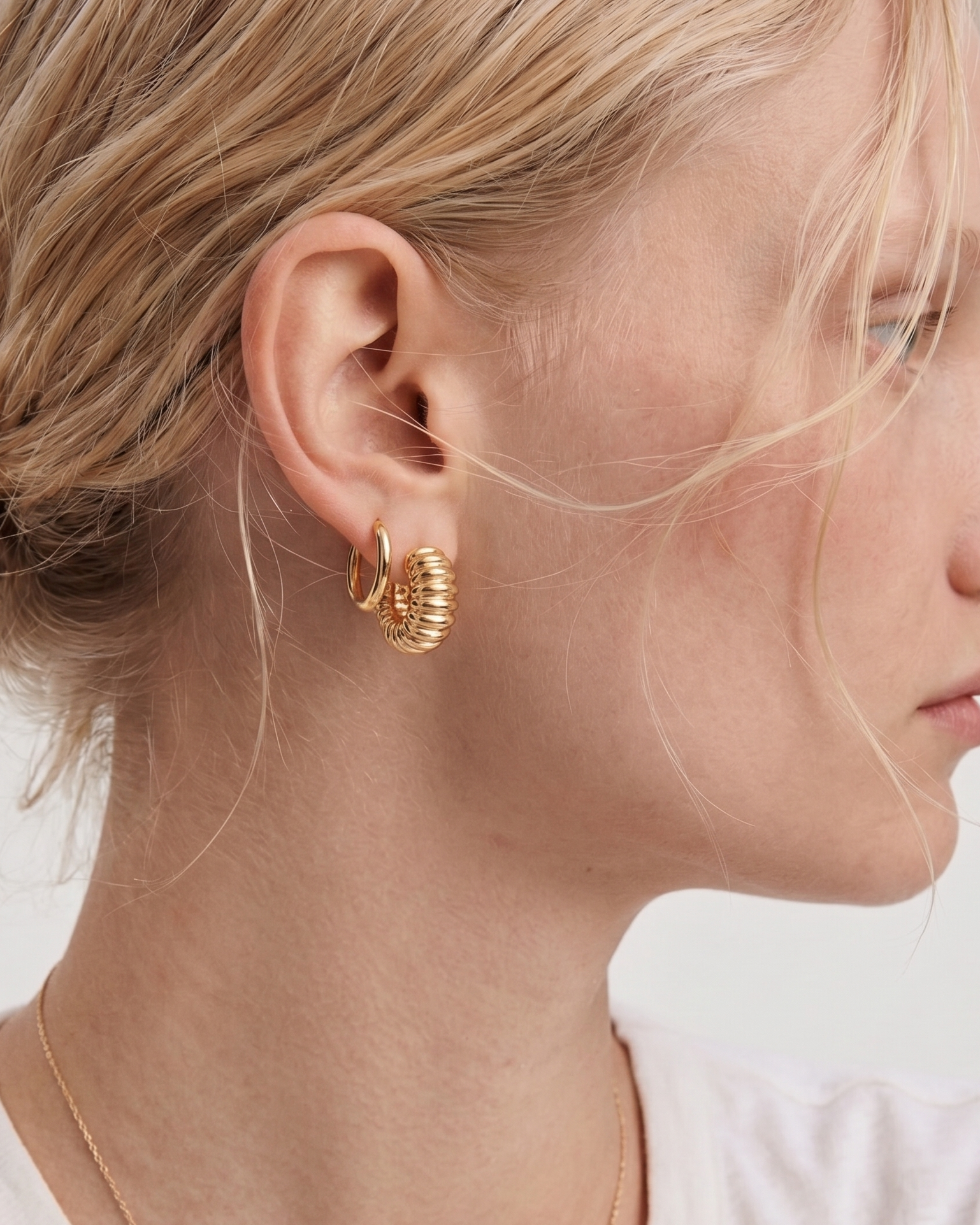 Ridge Hoop Earring