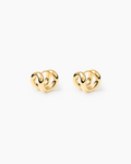 yellow gold earring with on a white background
