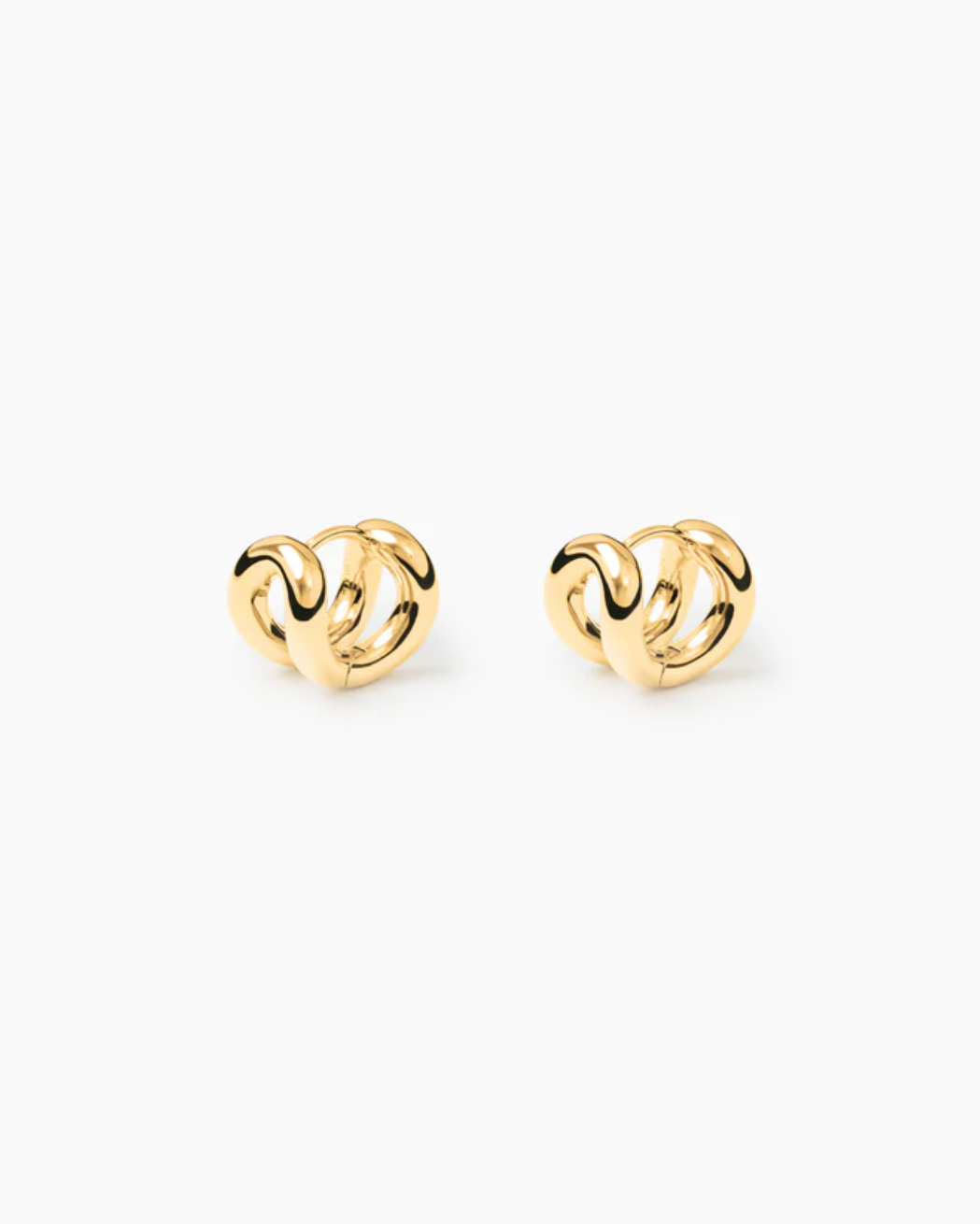 yellow gold earring with on a white background